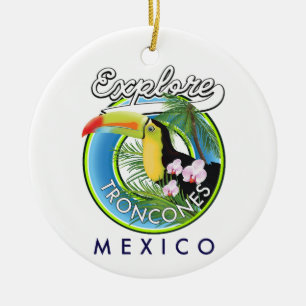 Décoration En Céramique Explorez le logo rétro de Troncones Mexique