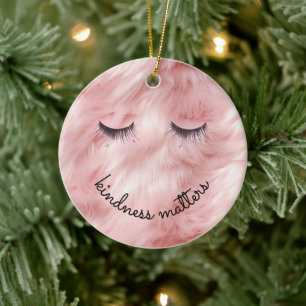 Décoration En Céramique Eyelashes Joli Faux Fur Rose