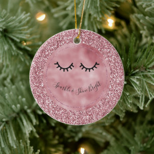 Décoration En Céramique Eyelashes Parties scintillant rose Fille