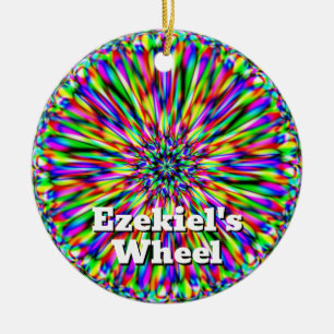 Décoration En Céramique Ezekiel's Wheel (Vous pouvez changer les mots)