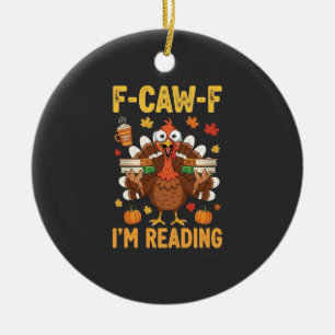 Décoration En Céramique F-Caw-F Je lis des livres de dinde pour Thanksgivi