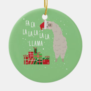 Décoration En Céramique Fa La Llama Chemise - Llama Christmas