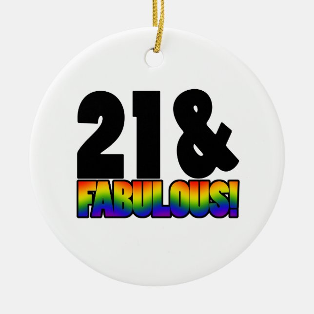 Décoration En Céramique Fabuleux Gay 21e anniversaire (Devant)
