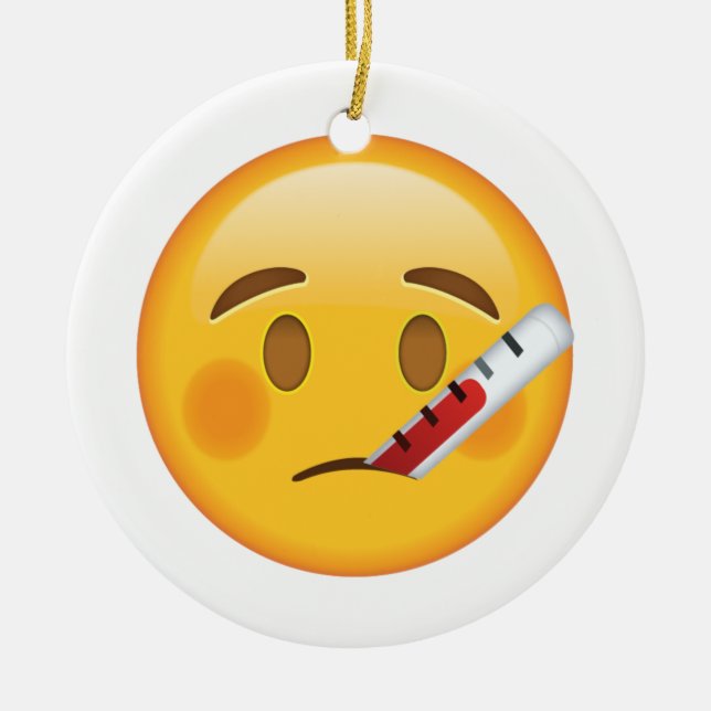 Décoration En Céramique Face Avec Thermomètre - Emoji (Devant)
