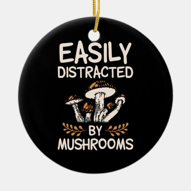 Décoration En Céramique Facilement Distrait Par Les Champignons (Devant)