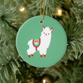 Décoration En Céramique FaLaLa Llama avec année personnalisée