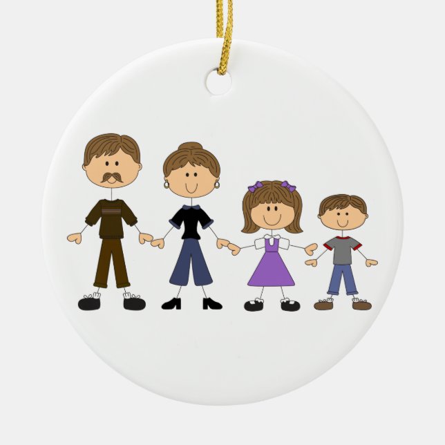 Décoration En Céramique Famille de la figure Stick (Devant)