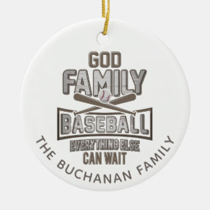 Décoration En Céramique Famille Dieu de baseball Noël
