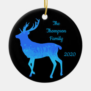 Décoration En Céramique Famille Donnée Custom Noël Cerf Stag Elk Animal