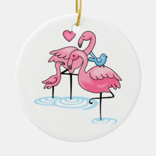 Décoration En Céramique Famille Flamant rose