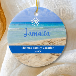 Décoration En Céramique Famille personnalisée Jamica vacances Noël