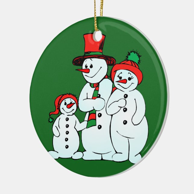 Décoration En Céramique famille snowman (Gauche)