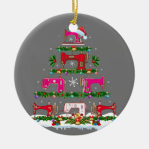 Décoration En Céramique Fantastique éclairage de Noël Machine à coudre Arb