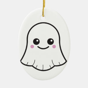 Décoration En Céramique Fantôme de blanc de Kawaii