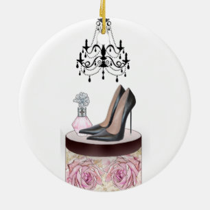 Décoration En Céramique Fashion Girl High Heel Ornament