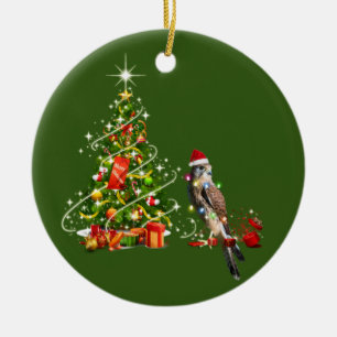 Décoration En Céramique Faucon aux lumières Casquettes Noël