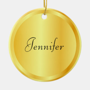Décoration En Céramique Faux Gold Metallic Look Personalized Template