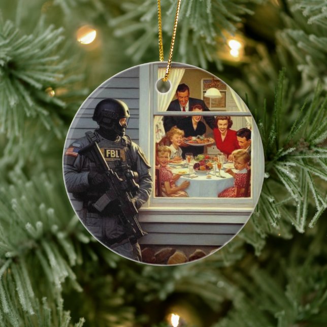 Décoration En Céramique FBI regarde les Américains traditionnels (Arbre)