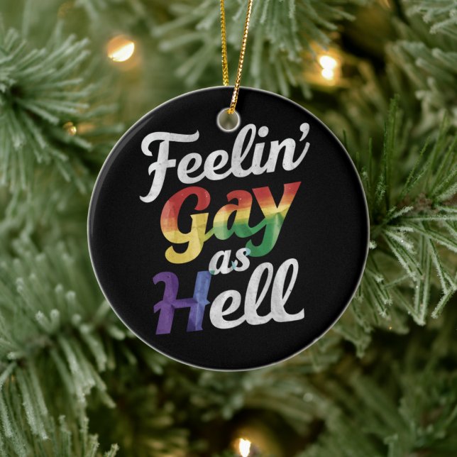 Décoration En Céramique Feelin' Gay As Hell LGBT Pride (Arbre)