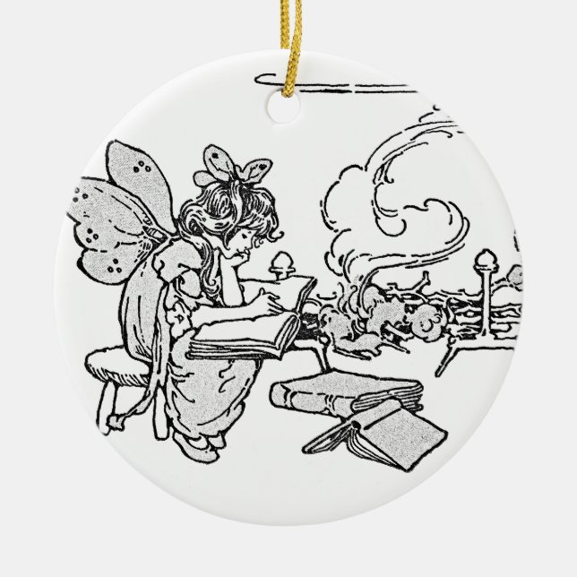 Décoration En Céramique Féerie de lecture (Devant)