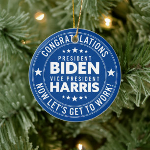 Décoration En Céramique Félicitations au président Biden, VP Harris ! Coul