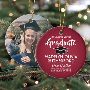 Décoration En Céramique Félicitations Diplômé Red Graduation Photo