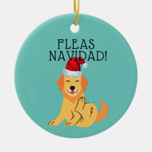 Décoration En Céramique Feliz Navidad "Fleas Navidad" Funny adorable ornem