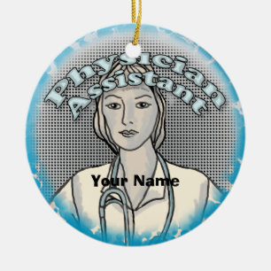 Décoration En Céramique Female Physician Assistant custom name ornament
