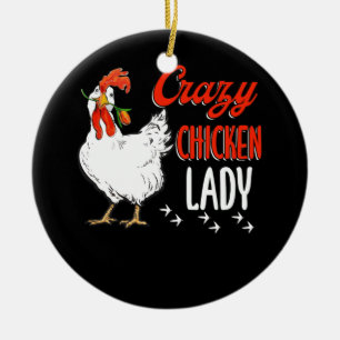 Décoration En Céramique Femme-poule folle Agricultrice agricole