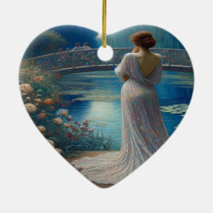 Décoration En Céramique Femme Solitaire Regardant les Autres Arbre de la S