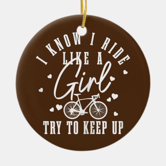 Décoration En Céramique Femmes Cyclisme Girl Funny Road Vélo (Devant)