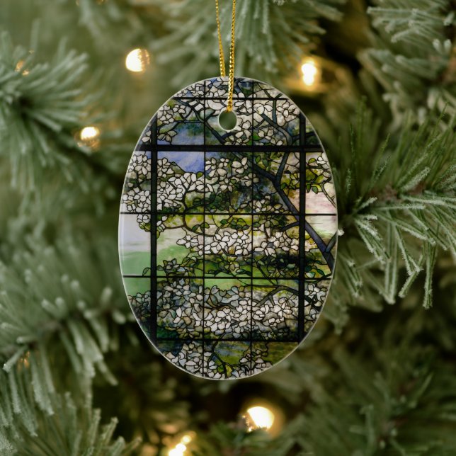 Décoration En Céramique Fenêtre en verre tendu Dogwood (Arbre)