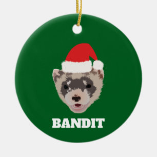 Décoration En Céramique Ferret de Noël personnalisé