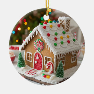 Décoration En Céramique Festif Frosted Gingerbread House