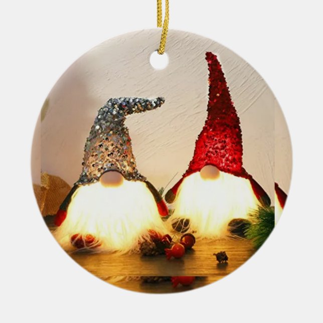 DÉCORATION EN CÉRAMIQUE "FESTIVE GNOMES" ORNAMENT ET CADEAU (Devant)