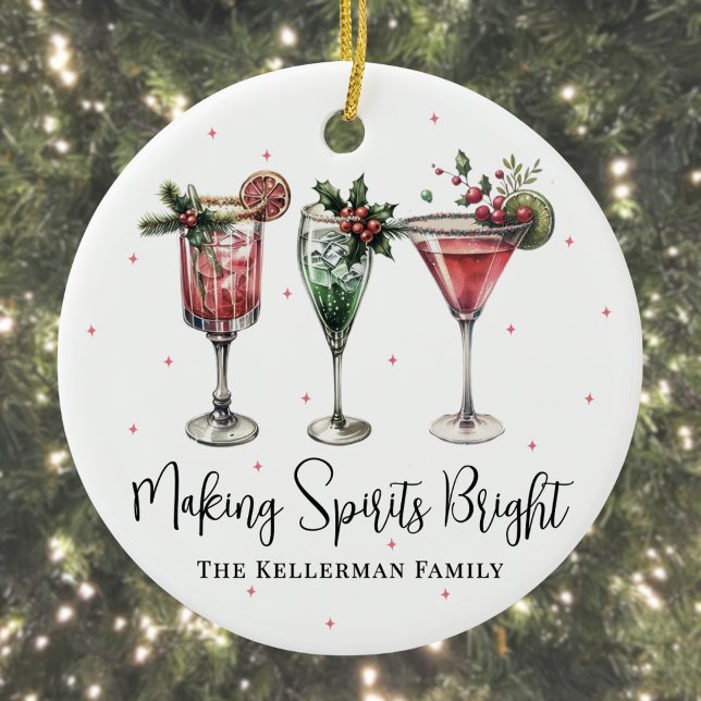 Décoration En Céramique Festive Making Spirits Bright Christmas (Festive Making Spirits Bright Christmas Ceramic Ornament )