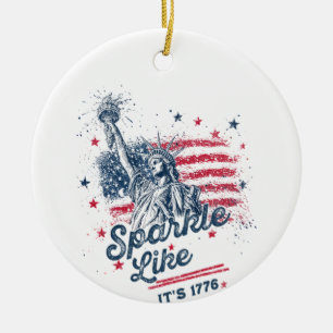 Décoration En Céramique Fête Comme Il Est 1776, 4 juillet, Drapeau Des Éta