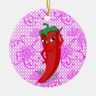 Décoration En Céramique Fête de mariage avec une diva au piment rouge chau