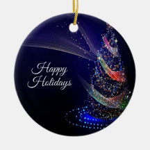 Fête de Noël Arbre coloré Marine Bleu Rustique