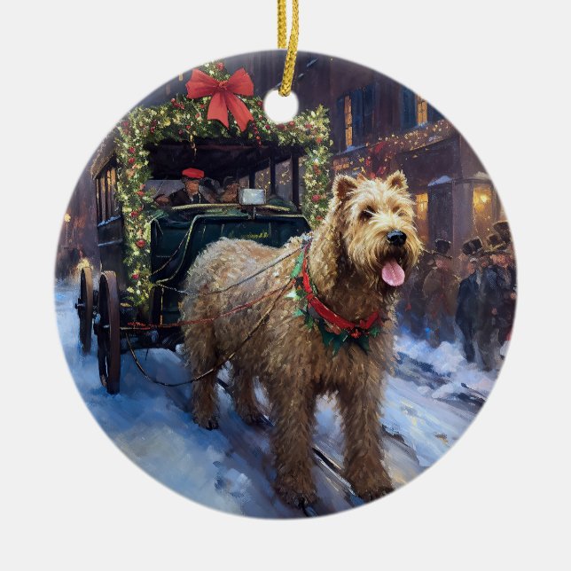 Décoration En Céramique Fête de Noël de Wheaten Terrier (Devant)
