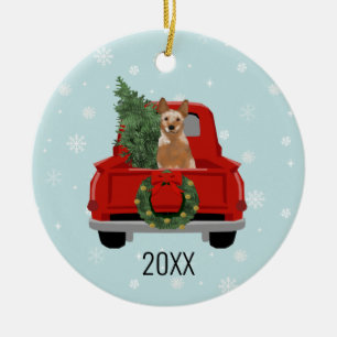 Décoration En Céramique Fête de Noël du chien de Red Heeler