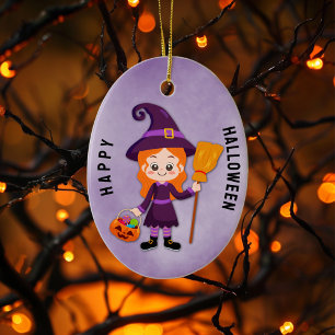 Décoration En Céramique Fête d'Halloween pour sorcière pour enfants