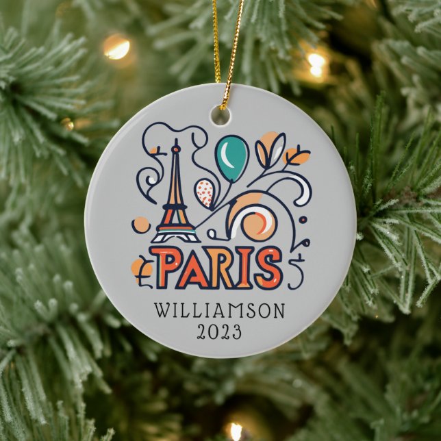 Décoration En Céramique Fêtes de Noël à Paris (Arbre)
