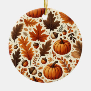 Décoration En Céramique feuille/citrouille/cavernes Automne