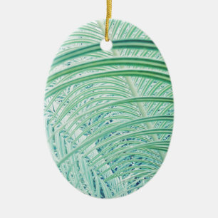 Décoration En Céramique Feuille de palmier de plante verte douce