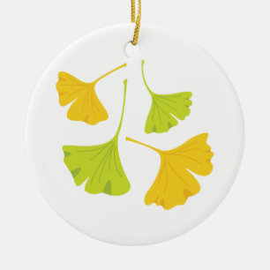 Décoration En Céramique Feuilles Ginkgo