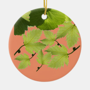 Décoration En Céramique Feuilles Vertes de Vigne de Raisin