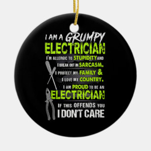 Décoration En Céramique Fier d'être un électricien