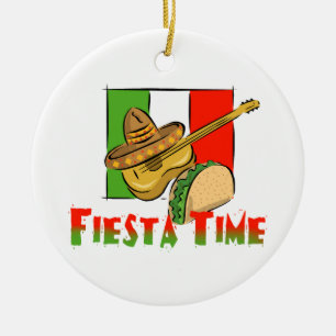 Décoration En Céramique Fiesta Time Taco, Sombrero, Guitare