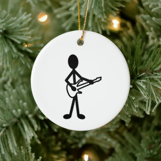 Décoration En Céramique Figure de bâton guitariste (Arbre)